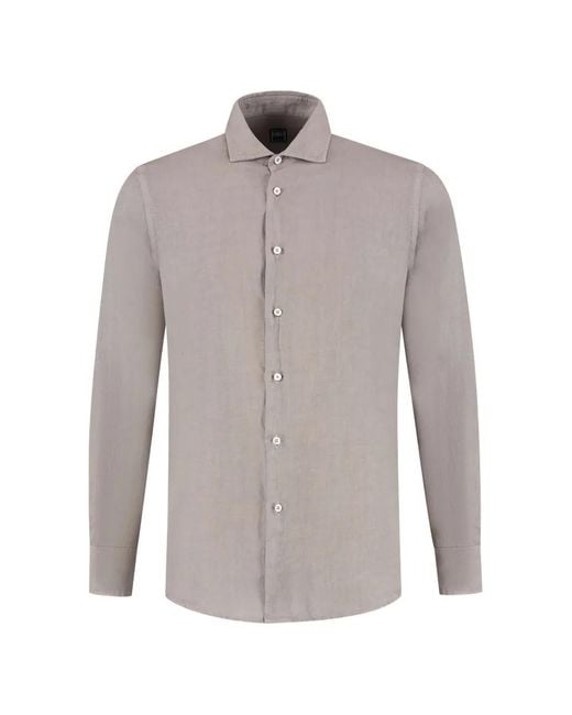 Fedeli Gray Button-Up T-Shirt for men
