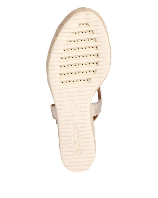 Geox Natural Leather Wedge Espadrilles