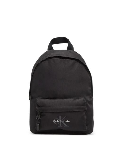 Calvin Klein Black Logo-embroidered Backpack