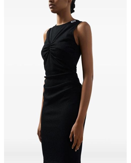 Gcds Black Draped Midi Dress