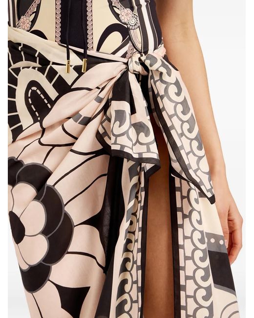 LaDoubleJ Gray Floral Print Scarf