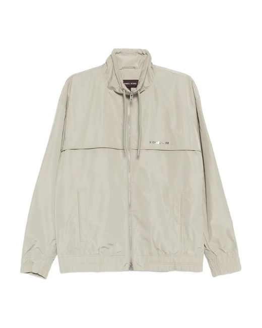 Michael Kors White Logo-Plaque Jacket for men