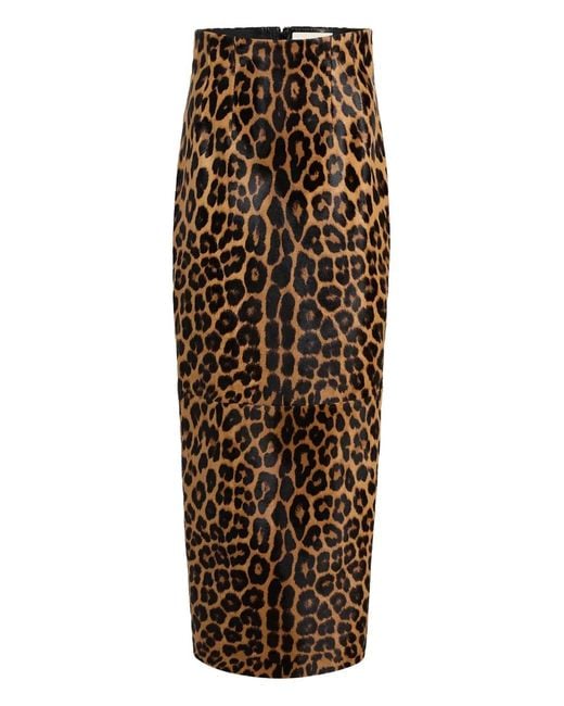 Khaite Maxi-Rok Met Luipaardprint En Split in het Brown