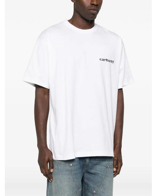 Carhartt White S/S Caps Logo T-Shirt for men