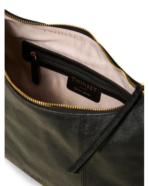 Twinset Black Adjustable Leather Bag