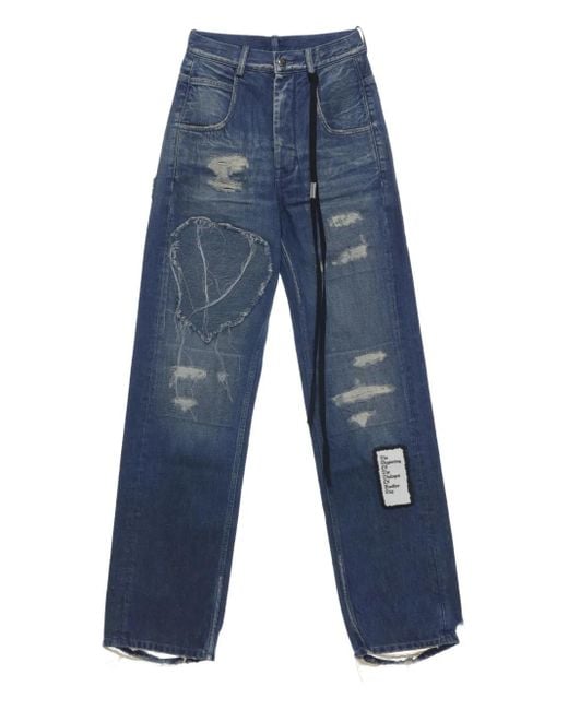 Ann Demeulemeester Blue Gerade Jeans Mit Distressed-Detail