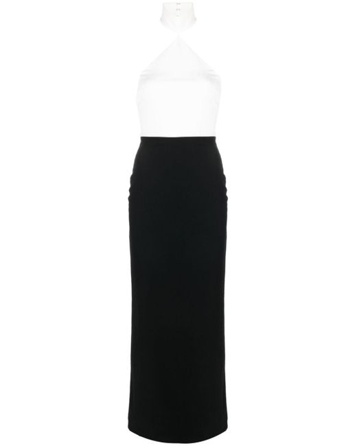 Robe longue Blanca à dos nu Solace London en coloris Black