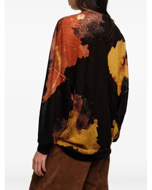 Bimba Y Lola Black V-Neck Print T-Shirt