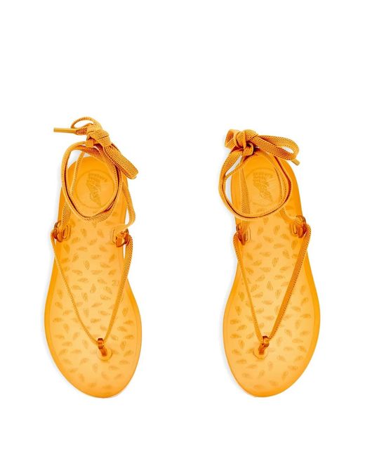 Ancient Greek Sandals Orange Sandales Esther À Lacets