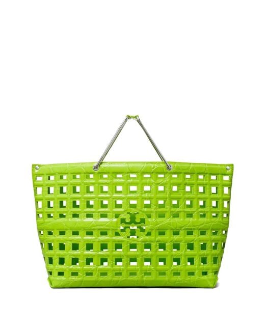 Tory Burch Green Ella Tote Bag