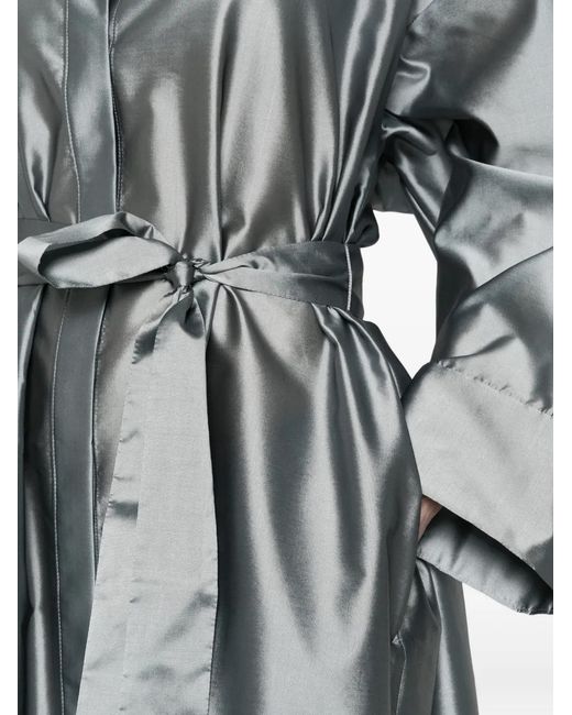 Max Mara Gray Anna Tie-Waist Maxi Shirt Dress