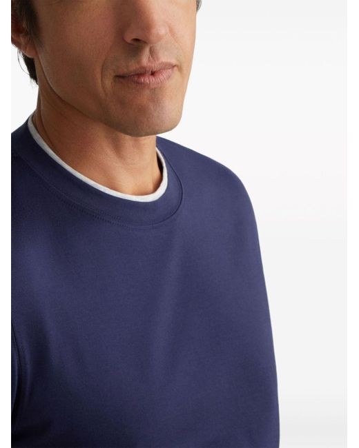 T-shirt con effetto a strati di Brunello Cucinelli in Blue da Uomo