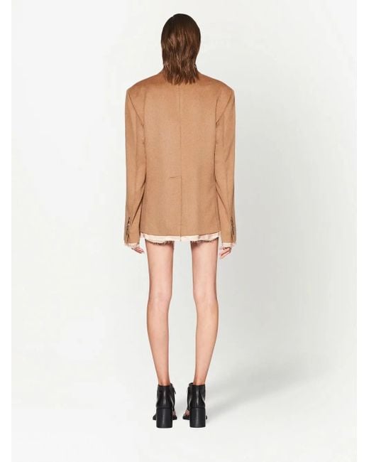 Blazer Frangé À Simple Boutonnage Miu Miu en coloris Natural