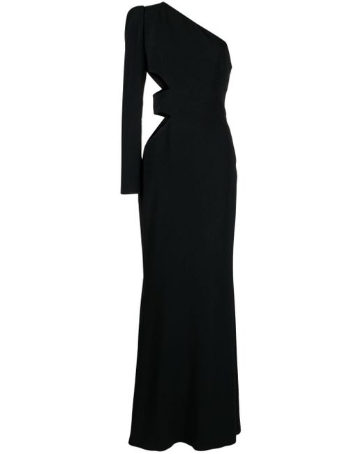 Elie Saab Asymmetrische Maxi-jurk in het Black