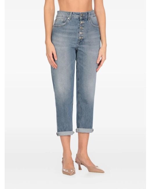 Dondup Blue Logo-Patch Jeans