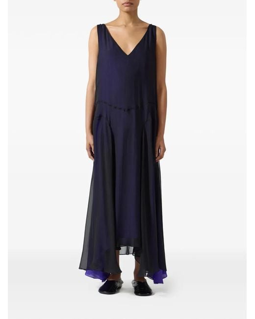 Kallmeyer Blue V-Neck Maxi Dress