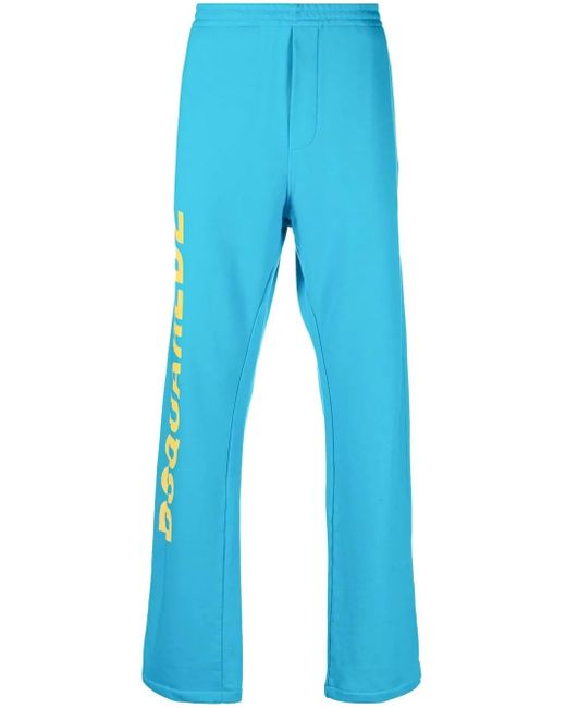 DSquared² Blue Logo-Print Track Pants for men