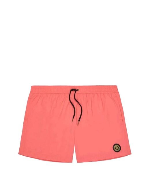 Jonsen Island Pink Sperone Badge Swim Shorts for men