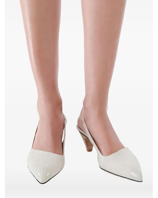 IRO White Slingback Cone-Heel Pumps