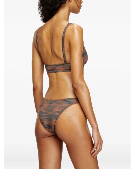 DIESEL Brown Ut-Bra-Top-Utlt Bikinioberteil Mit Camouflage-Print