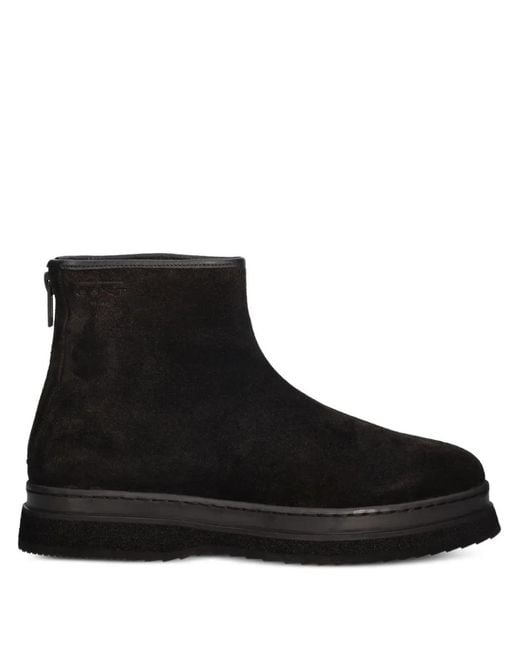 Gant Black Zip Suede Boots for men