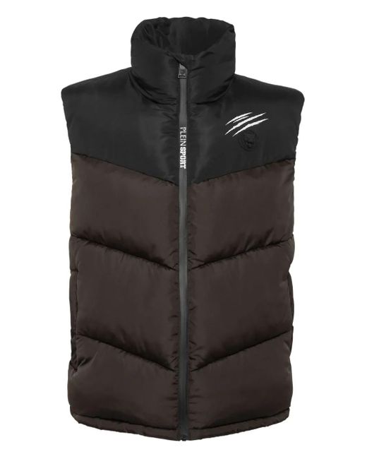 Philipp Plein Black Puffer Jacket Vest for men