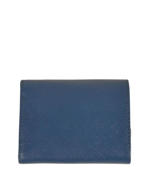 Prada Blue Logo-Plaque Wallet
