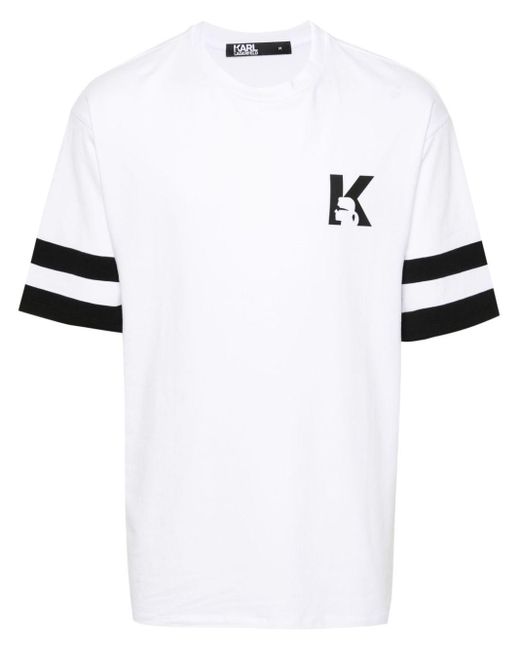 Karl Lagerfeld White Logo-print T-shirt for men