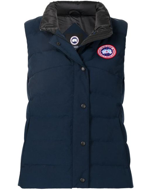 Canada Goose Blue Logo Patch Padded Gilet