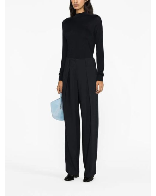 Brunello Cucinelli Black Virgin Wool-Blend Trousers