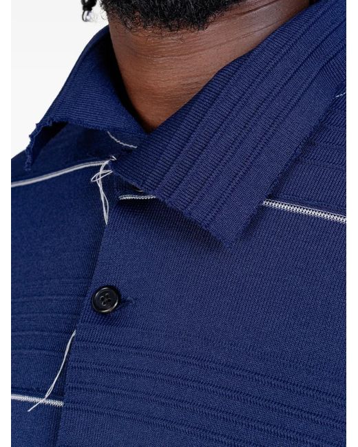 Camiel Fortgens Ribbed Striped Polo Shirt in Blue | Lyst