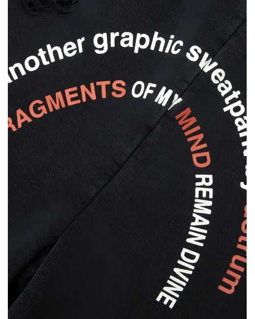 Astrum Black Tfu Text-Print Wide-Leg Track Pants for men