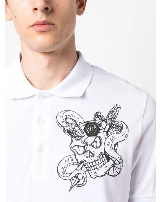 Polo Snake Philipp Plein de hombre de color White
