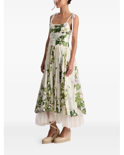 Alice + Olivia Green Haven Floral Midi Dress
