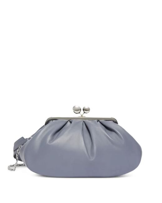 Weekend by Maxmara Blue Small Prati Pasticcino Pleated Frame-clasp Clutch Bag