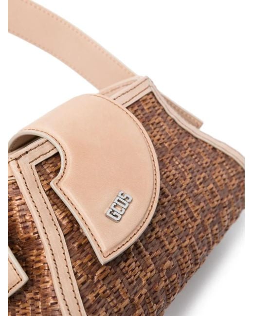 Gcds Natural Small Comma Woven-Raffia Bag
