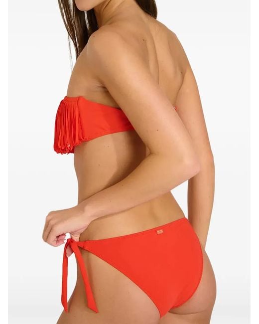Banana Moon Red Westo Fringes Bandeau Bikini Top