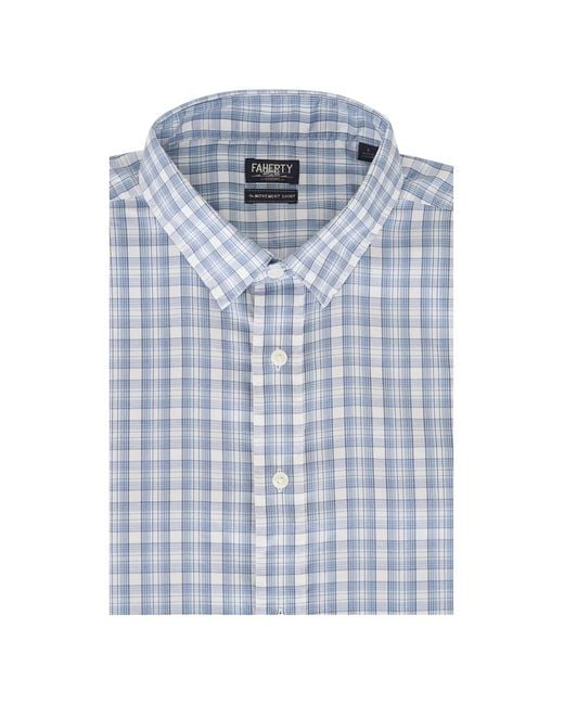 Faherty Brand Blue Checked Shirt for men