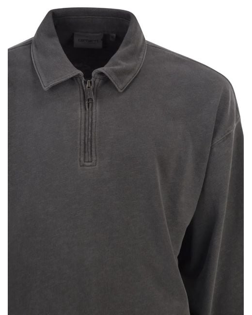 Carhartt Gray Harper Faded Half-Zip Sweater for men