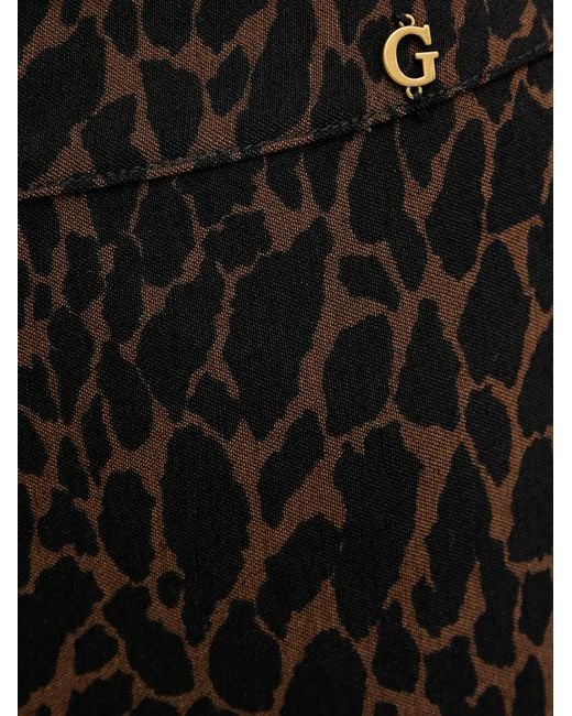 Guess Black Leopard-Pattern Trousers