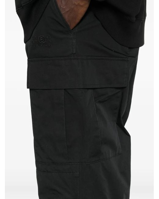MM6 by Maison Margiela Black Cargo-Pocket Trousers for men