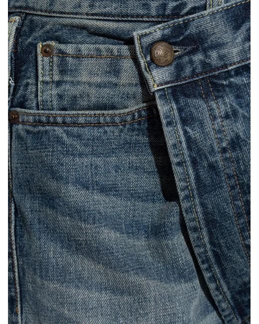 R13 Blue Crossover-Waist Jeans