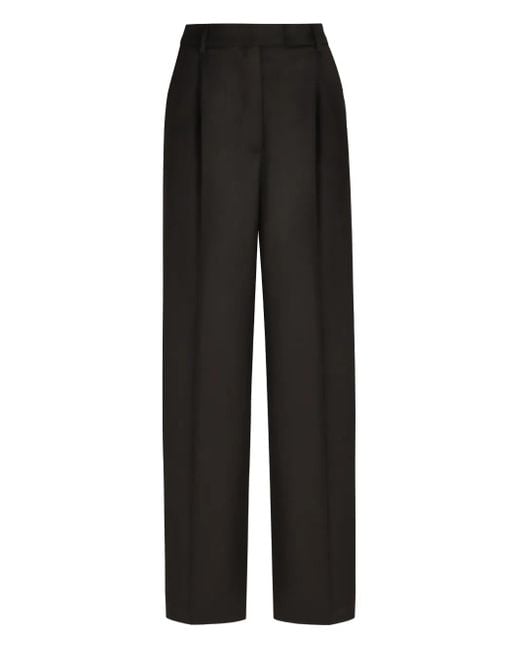 PT Torino Black Pleated Straight Trousers