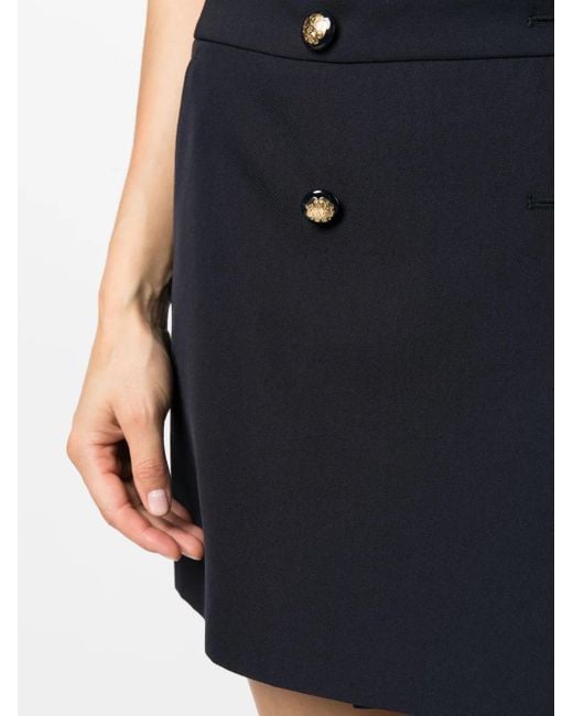 Alexander McQueen Black Mini Wrap Skirt With Seal Buttons