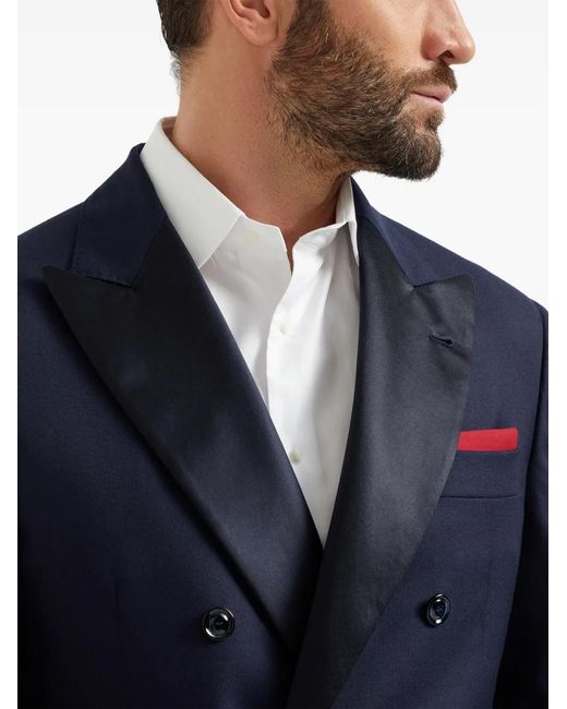 Brunello Cucinelli Blue Cashmere Blazer for men