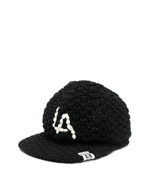 Maison Mihara Yasuhiro Black La Embroidered Hat for men