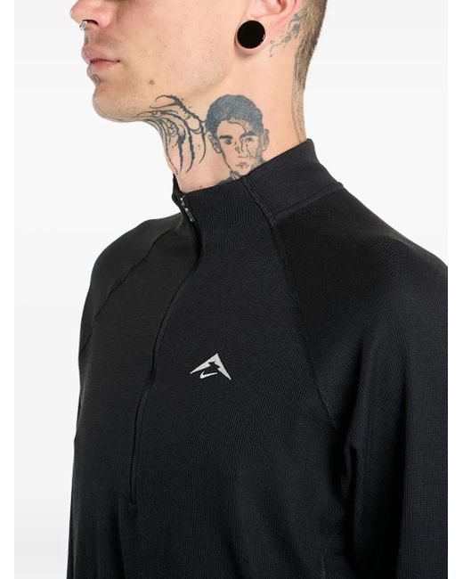 Nike Langarmshirt mit Reißverschluss in Black für Herren