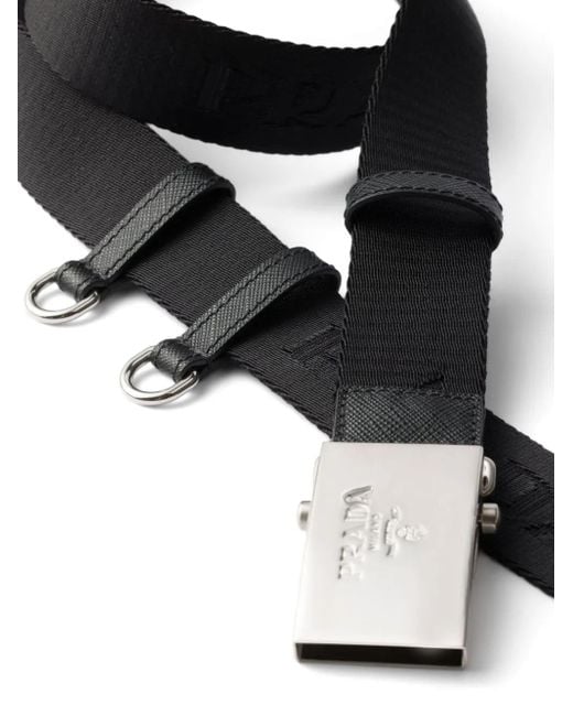 Prada Black Logo-Tape Belt for men