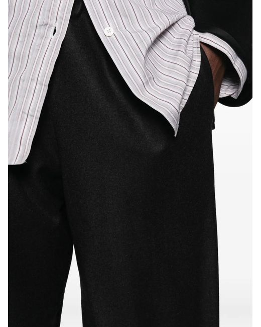 Rohe Black Elasticated-Waist Wide-Leg Trousers