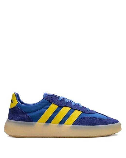Adidas Blue Barreda Decode 3-Stripes Suede Sneakers for men